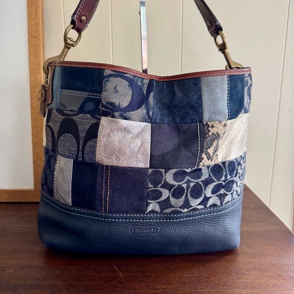 Coach Indigo Denim Patchwork Hobo Bag #10003 - Picture 1 of 16